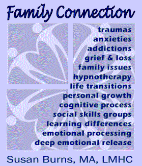 Family Connection Counseling offers adult, child family and group counseling focusing on a systems perspective with a client centered approach.